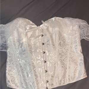 Elegant White Lace Corset Top